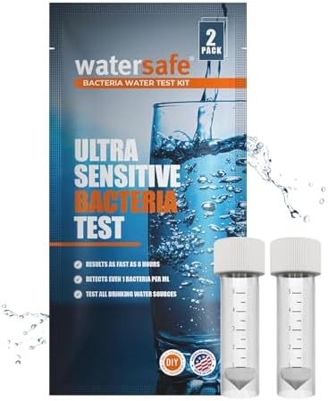 Watersafe® Bacteria Water Test Kit – USA-Made – Results as Fast as 6 Hours – Detects Coliform (Inc. E. coli) & Non-Coliform Bacteria in Drinking, Well & Tap Water – Lab-Quality Testing – 2 Pack by Watersafe