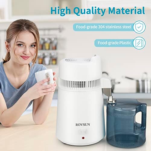ROVSUN【Upgraded】 1.6 Gallon/6L Countertop Water Distiller with Flame-Retardant Material & BPA-Free Container, Home Distilled Water Machine Maker Distilling Water Purifier, Stainless Steel Interior - Image 2