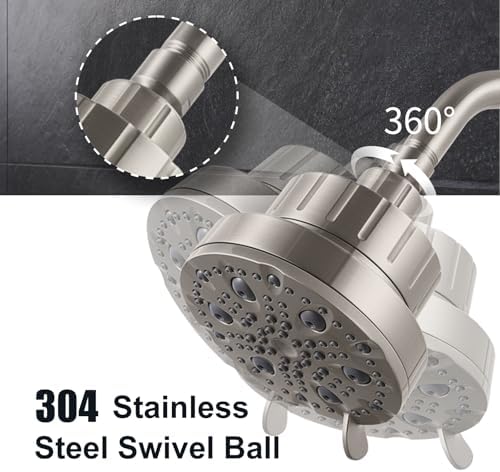 OFFO Filtered Shower Head, 20 Stage Shower Filter Head for Hard Water with Pause Mode, 9 Modes High Pressure Shower Head with Filter for Remove Chlorine and Harmful, Brushed Nickel - Image 6