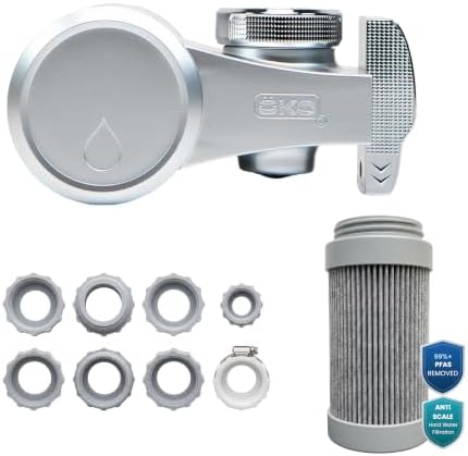ÖKO H2O Two Stage Tap Purifier Faucet Filter with Advanced Electro-Adsorption Filtration, Easy Attach to Most Standard Faucets for Home, Kitchen & Cooking, Long Lasting 200 Gallon Filter by OKO