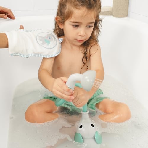 Yookidoo Elephant Baby Bath Toy Rinser with Washing Glove – Fun Battery-Operated Water Play & Trunk Spout Sprayer, Gentle Sink or Tub Bathing Essential for Newborns (Wash & Glove Turquiose) - Image 5