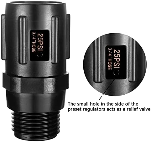 2pcs Garden Hose Pressure Regulator 25 PSI, 3/4" FHT × 3/4“ MHT, Pressure Reducer, Great for Drip Irrigation System Distributing Regulator drip Irrigation Parts emitters for drip line (2 Pack) - Image 3