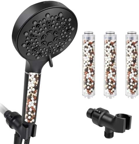 High Pressure Filtered Shower Head with 3-PCS Filters,7-Spray Modes by OURBAOFU