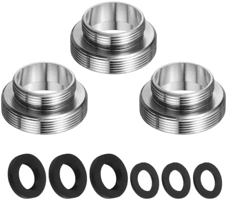 uxcell 3Pcs Faucet Adapter Kit, Male 0.85in to Male 1.16in Kitchen Sink Stainless Steel Tap Aerator Adapter Set to Connect Garden Hose, Water Filter, Standard Hose Diverter by uxcell