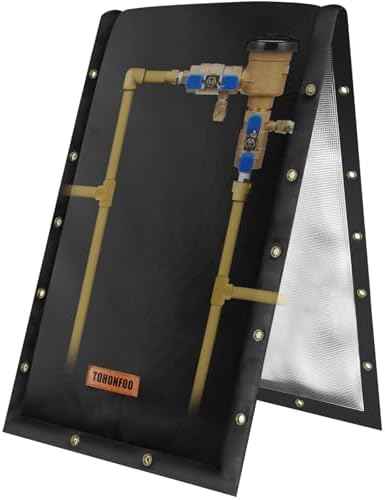 TOHONFOO 3-Way Open Backflow Preventer Pipe Cover Outside, 18"Wx34"H, Black by TOHONFOO