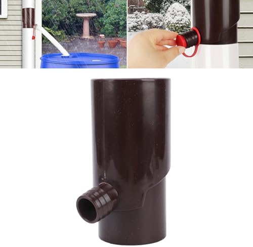 Downspout Rainwater Collection, 8cm Round Residential Downspouts Rain Barrels Diverter Kit Barrels Gutter Diverter for Irrigation and Aquarium (Brown) - Image 5