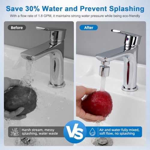 Hibbent NSF/ANSI/CAN 372 Certified Dual-function Faucet Aerator, Chrome - Image 6