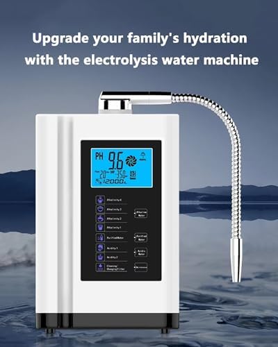 Alkaline Water Ionizer Machine, Multi-Level pH Water Filter System, 3.5 L/min Flow Rate, Easy Installation, Auto Cleaning Function, 3 Types Water Output, Countertop or Wall Mount Gold - Image 3