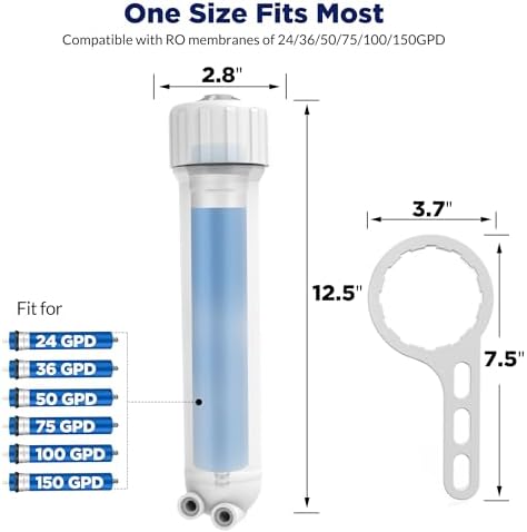 Membrane Solutions 1812/2012 RO Housing Kit for 24-150 GPD RO Membranes - Image 4
