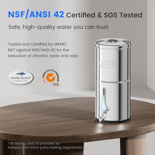 Purewell PFAS-Free 6-Stage Gravity Water Filter System with PC Water Level Window, Certified to Reduce Lead, Total PFAS (Forever Chemicals), Mercury, and Chlorine, SF-2.25G - Image 2