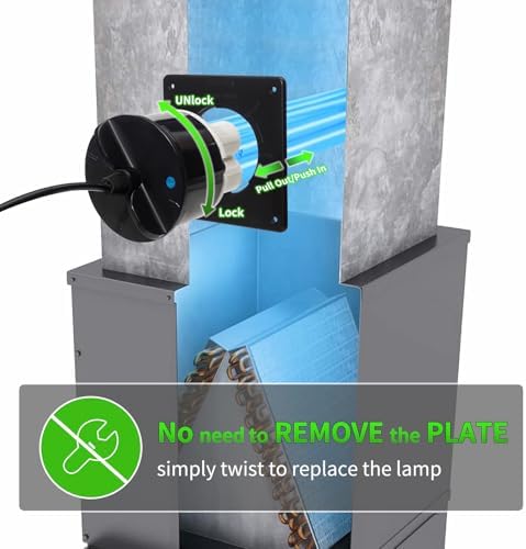 80W UV Light for HVAC Systems with 1 Spare Bulb, Ozone-Free Commercial/Whole House Duct UVC Lamp with Ceramic Base, Dual H-Tube 99.9% Efficiency with 253.7nm, for Hotel, Mall, School, Hospitals - Image 4