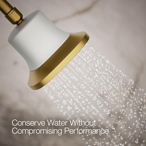 KOHLER 37722-G-2MB Cinq Square Single-Function Filtered Showerhead, Five-Layer Filtration, 1.75 GPM, Contemporary Design, Easy to Clean, Vibrant Brushed Moderne Brass - Image 4