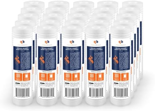 Aquaboon 5 Micron 10 x 2.5 Grooved Sediment Water Filter Cartridge 25-Pack by Aquaboon