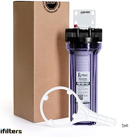 iFilters Whole House Sediment Filter System for Dirt, Sand, Silt, Rust and Scale - Clear Housing - 3/4" Ports - Pressure Relief Button - Image 4