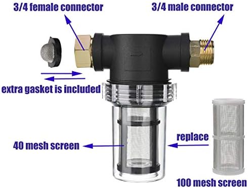 M MINGLE Garden Hose Filter for Pressure Washer Inlet Water, Power Pressure Washer O-Rings - Image 3