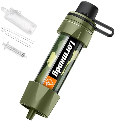 Straw Water Filter - Portable Water Purifier, Water Filtration System, Reusable Water Straw Purification - Outdoor Emergency and Survival Gear for Hiking, Camping Accessories and Travel by Lormandy