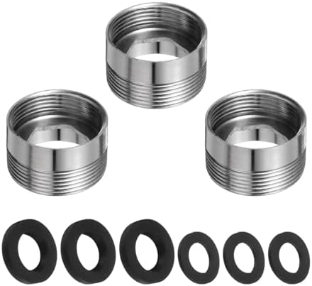 uxcell 3Pcs Faucet Adapter Kit, Male 0.85in to Female 0.75in Kitchen Sink Stainless Steel Tap Aerator Adapter Set to Connect Garden Hose, Water Filter, Standard Hose Diverter by uxcell
