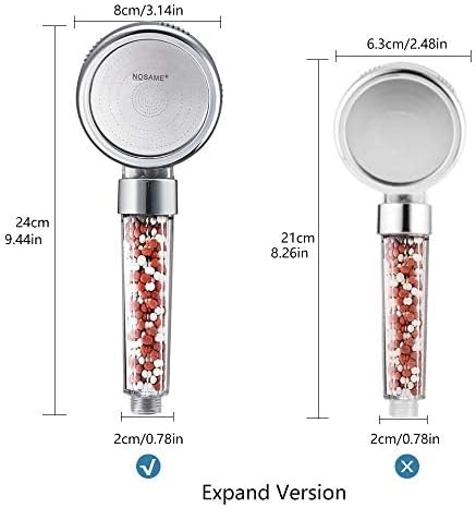 Nosame Shower Head, Filter Filtration High Pressure Water Saving 3 Mode Function Spray Handheld Showerheads 1.6 GPM for Dry Hair & Skin SPA - Image 2