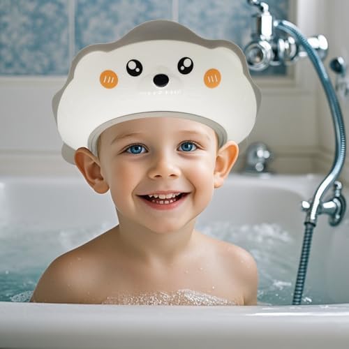 Baby Shower Cap, Baby Shower Cap Shield, Shower Cap for Kids, Visor Hat for Eye and Ear Protection for 0-9 Years Old Children, Cute Sea Lion shape Makes the Baby Bath More Fun (White) - Image 7