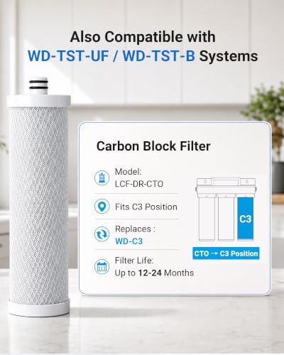 LCF C3 Filter Replacement for Waterdrop TST-UF/TST-B & LCF-DCT-PC, 1-Pack - Image 3