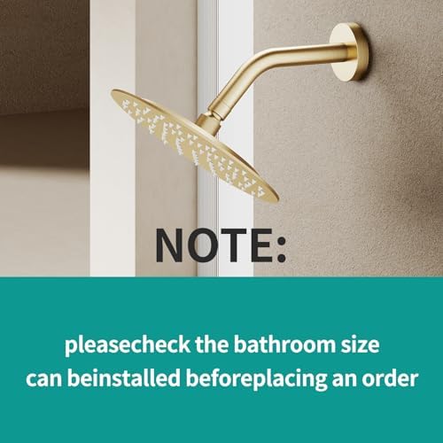 All Metal 8Inch Rain Shower Head - Heavy Duty Stainless Steel, Easy Install, High Water Flow, Ultra-Thin Modern Design for Bathroom (Brushed Gold) - Image 3