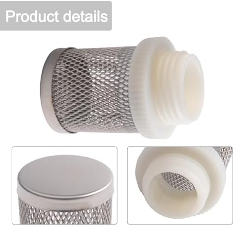 Garden Rainwater Filtration System Stainless Steel Suction Strainer Basket for Water Storage Barrels and Hose Pumps, Mesh Filter with 1/2 Inch and 3/4 Inch Thread Adapters(1/2inch) - Image 2