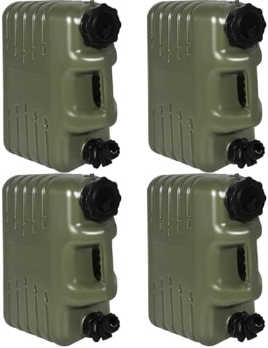 REDCAMP 4 Gallon/15L Portable Water Container with Spigot, Green 4 Pack by REDCAMP
