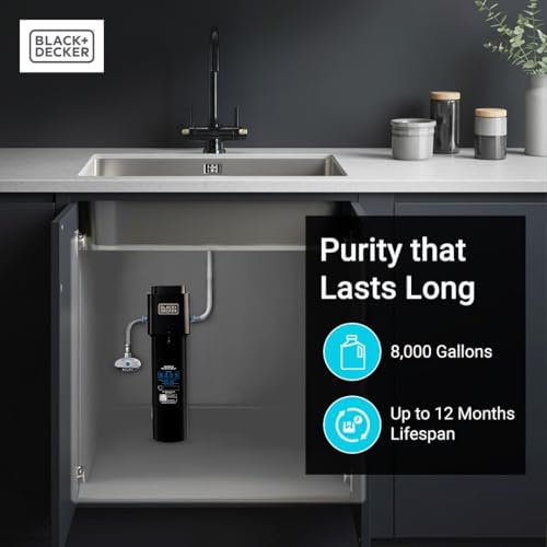 BLACK+DECKER Under Sink Water Filter 10" – NSF/ANSI 42 Certified,1-Year – Reduces CHLORAMINE, PFAS, PFOS, Lead, Chlorine, Bad Taste & Odor– Direct Connect Under Counter Water Filter for Kitchen Faucet - Image 4