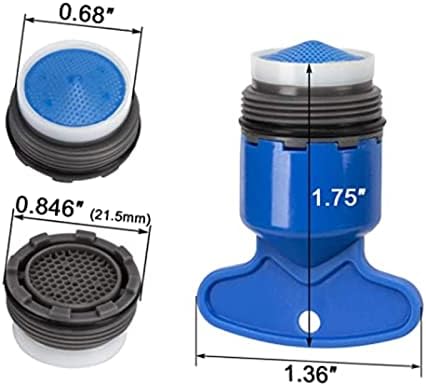 TITA-DONG 4PCS Faucet Aerator Inserts, Plastic Sink Faucet Aerator with Spanner, Bathroom Faucet Aerator, Flow Restrictor 21.5mm Water Saving Faucet Replacement Patrs for Bathroom Kitchen - Image 2