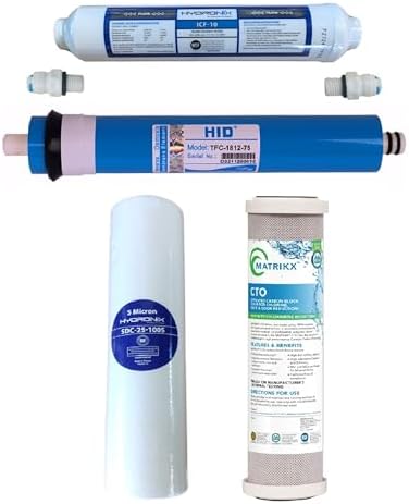Pureteck - Reverse Osmosis Filter Replacement Set - 4-Stage RO Filters with 75 GPD Membrane Universal Fit for Undersink Water Filter Systems - 4-Pack by PIPROX