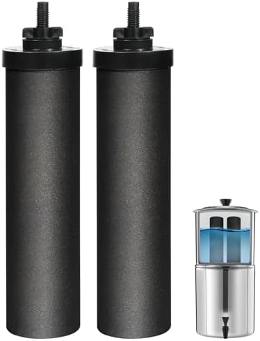 NSF/ANSI 42&372 Certified Black Filters, Replacement for Berkey BB9-2 Purification Elements Filters, Compatible with Berkey Gravity Filter System, Travel, Large, Royal, Crown Series, 2 Pack by Unknown