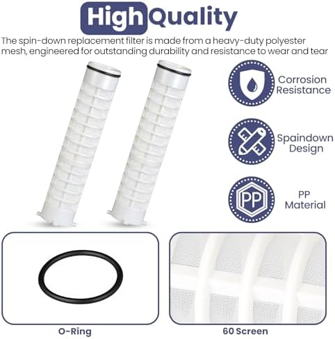1-1/2" 60 Mesh Spin Down Replacement Filter, Model FS-1-1/2-60, 2 Pack - Image 4