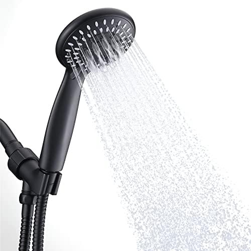 Briout Handheld Shower Head High Pressure 5-Settings with Hose, Matte Black by Briout