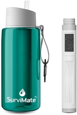 SurviMate 5-Stage 0.01μm Ultra-Filtration Filtered Water Bottle BPA-Free by SurviMate