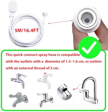 16.4Ft Quick-Connect Sink Spray Rubber Hose,Sink Hose Attachment for Faucet - Image 3