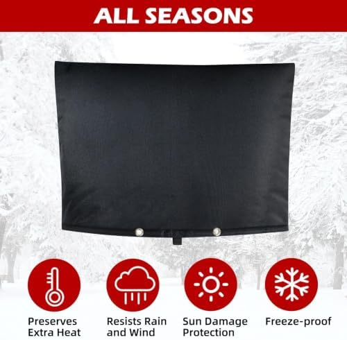Backflow Preventer Cover, Pipe Freeze Insulation, 30" Wx24 H, Black - Image 6