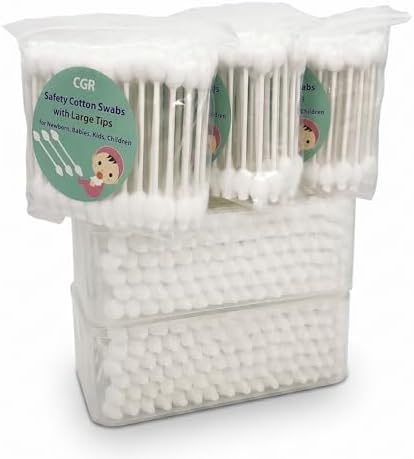 400pcs CGR Baby Safety Cotton Swabs with Large Tips for Newborn Babies Kids by CGR