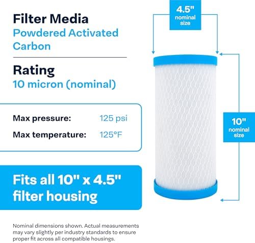 SpiroPure SP-EPM-BB 10x4.5 Carbon Block Water Filter EPM-BB CB-45-1010, 6PK - Image 3