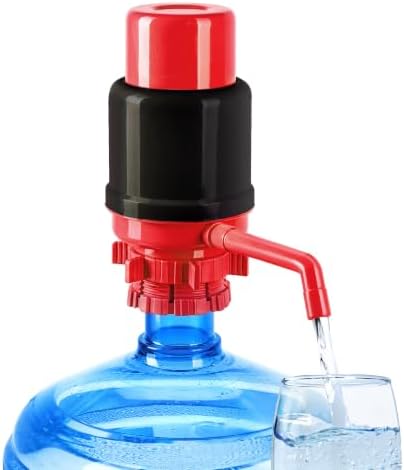 HotFrost Manual Water Pump for 5 Gallon Jug & Bottle – Non-Electric 5 Gallon Water Dispenser, Universal Hand Pump with 3 Adjustable Tubes, 53mm Screw Top Adapter, Spout Cap & Cleaning Brush, BPA-Free by HotFrost