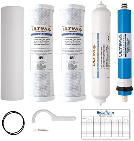 Ultima 7/VII 5 Stage Universal RO Under Sink Water Filter System Replacement Cartridges Includes 50 GPD Membrane and Quick Connect Post Carbon Filter… by BetterHomeWaterTreatment