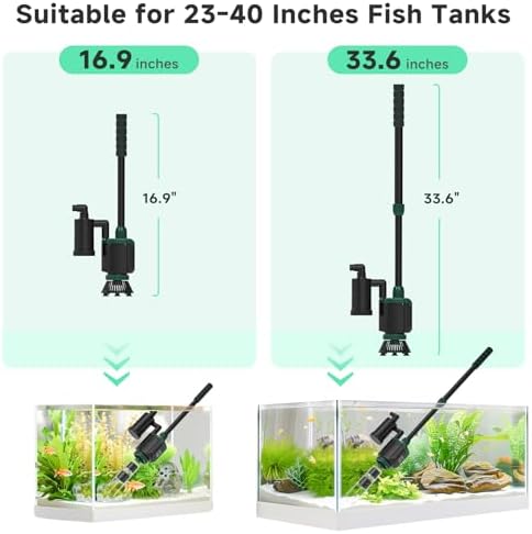 AQQA 6-in-1 Aquarium Gravel Cleaner, 600GPH Adjustable Water Flow Tool - Image 5