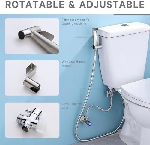 Handheld Bidet Sprayer for Toilet with Filter, Adjustable Water Pressure Stainless Steel Jet Spray for Toilet, Filtered Fresh Water for Feminine Wash and Cloth Diaper Rinsing - Image 2