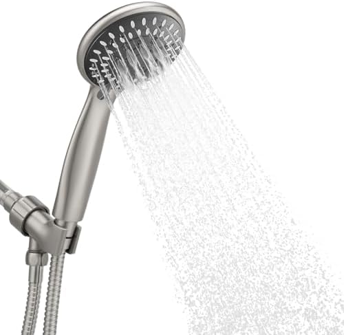 Briout Handheld Shower Head High Pressure 5 Modes with Hose, Brushed Nickel by Briout