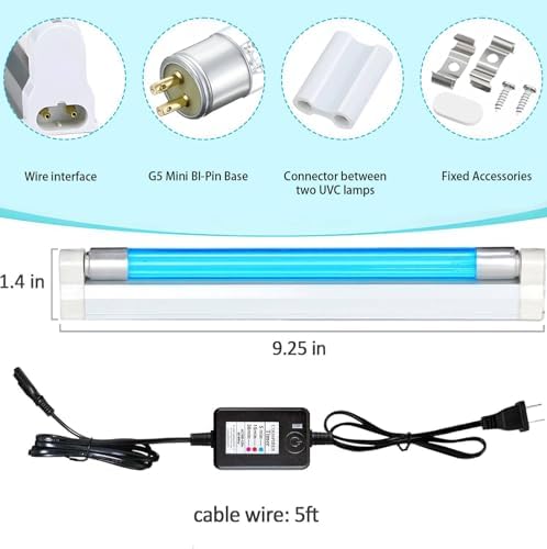 COOSPIDER 6W UV Light Ozone Free,253.7nm Sanitizer Lamp with 3 Time Gear, UVC Lamp for Shoes/Closet/Cabinet/Bathroom 110V CTUV-6 - Image 3