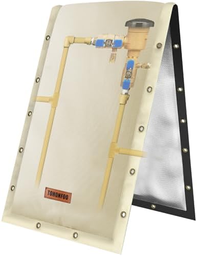 TOHONFOO 3-Way Open Backflow Preventer Pipe Cover Outside, 18"Wx34"H, Beige by TOHONFOO