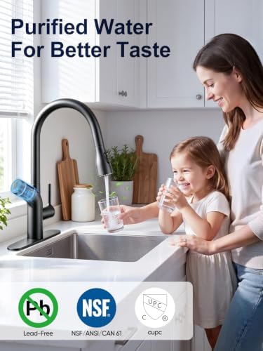 Cobbe Kitchen Faucet with Water Filter, Pull Down Sprayer, Matte Black Stainless Steel Kitchen Sink Faucet with Built-in Filter for Drinking Water, Reduces Chlorine & Lead, NSF Certified - Image 2