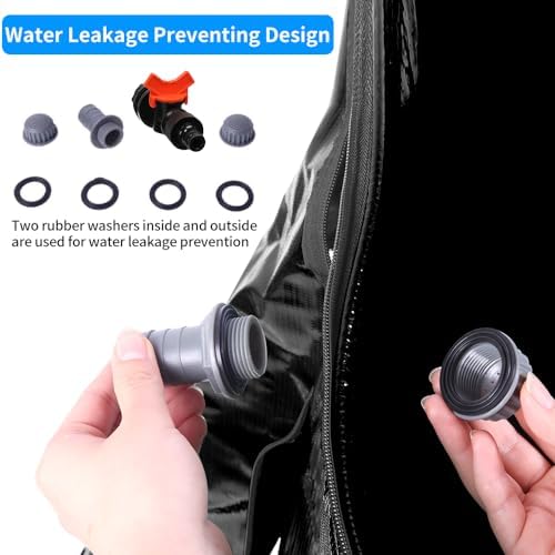 Outvita 100 Gallon Collapsible Rain Barrel, Garden Water Storage Tank, Portable Folding Rainwater Collector, Water Catcher with Filter Overflow Kit Faucet Black - Image 4