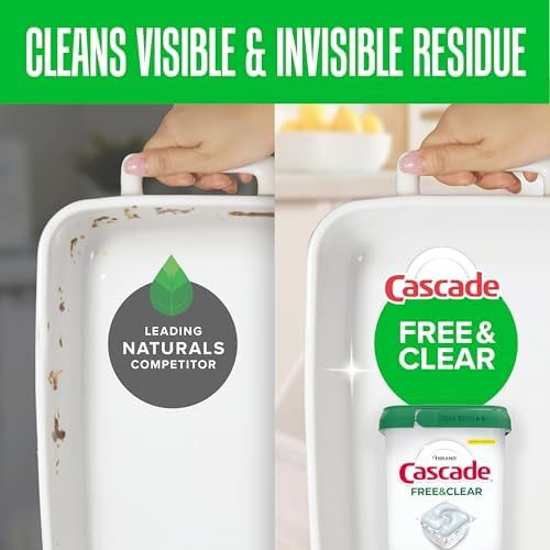 Cascade Free & Clear Dishwasher Pods, Dishwasher Detergent, Dish Detergent Soap, Unscented, 47ct (Pack of 2) - Image 3