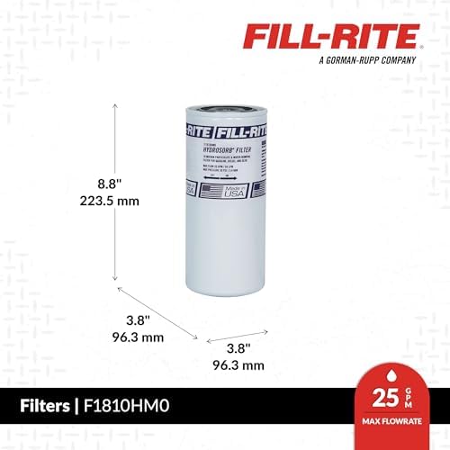 Fill-Rite F1810HM0 1" - 12 UNF 25 GPM (94 LPM) 10 Micron Water Sensing Spin-On Fuel Filter, Hydrosorb - Image 2
