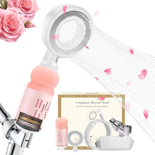 Vitamin C & Aromatherapy Skincare Spa Shower Head with Handheld, Filtered Showerhead for Hard Water - Removes Chlorine & Heavy Metals, Softer Skin & Hair Care (Rose Scent) - Image 2
